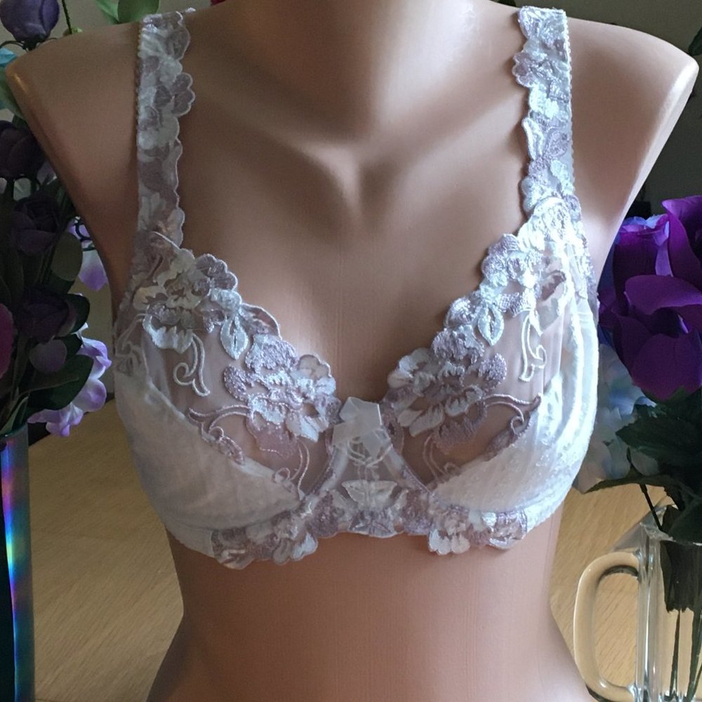 Valisere II Ivory 36D Sheer Upper Cup Sheer Bra